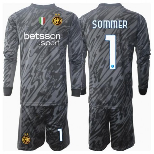 Fotballdrakt Barn Inter Milan Yann Sommer #1 Keeper Tredjedraktsett 2024-25 Langermet (+ Korte bukser)